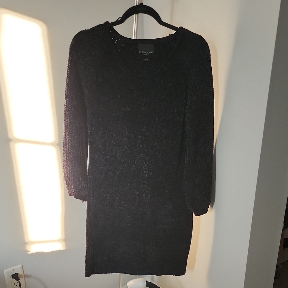 Cynthia Rowley - Grey Velour Long Sleeve Dress
